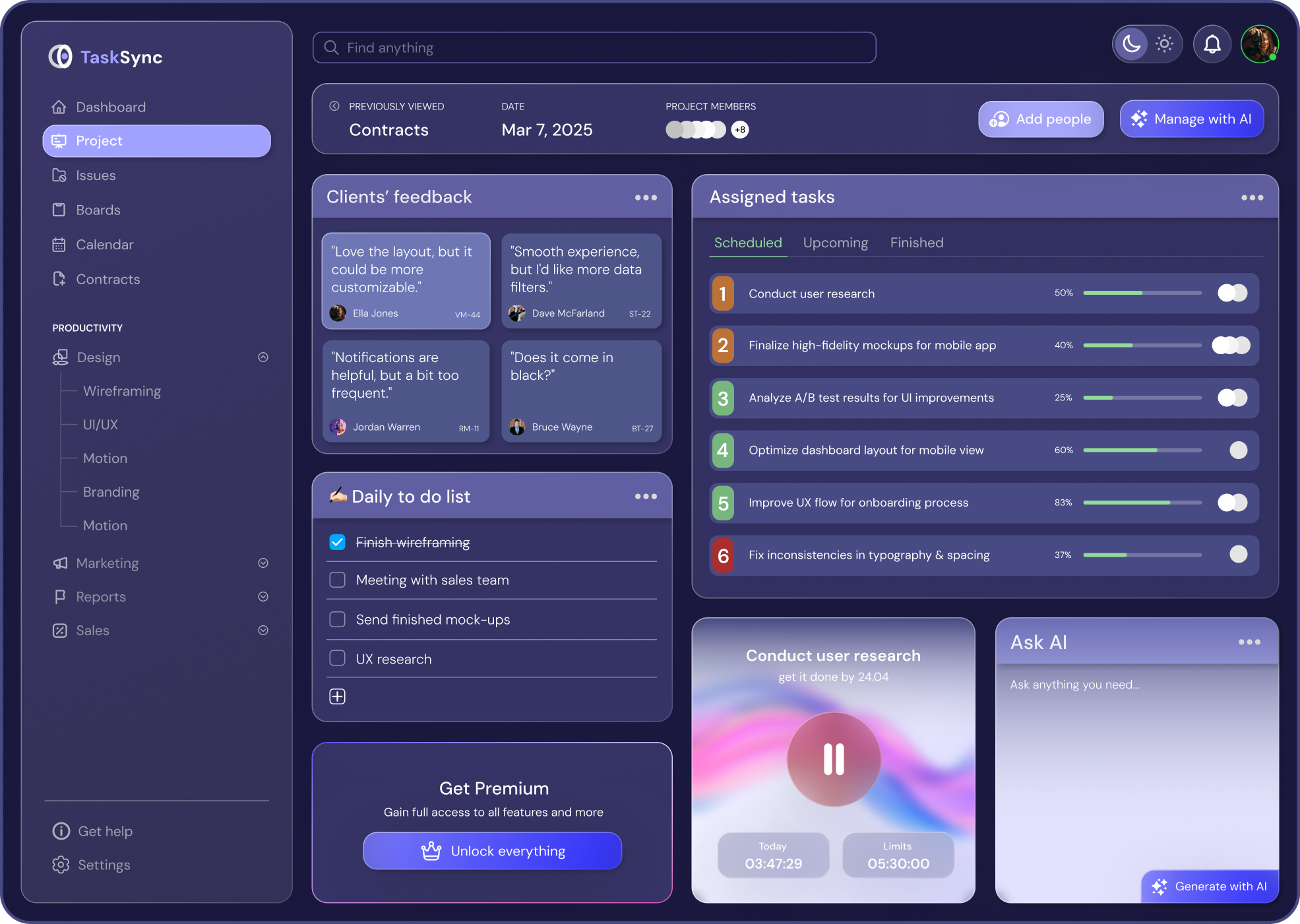 Web dashboard